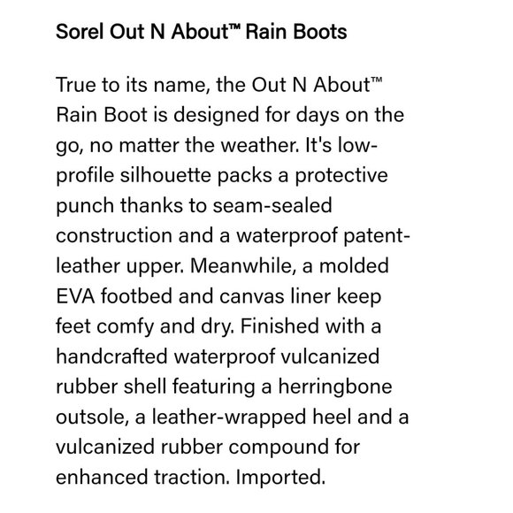 SOREL Out N About Duck Rain Boots LNWOT sz 7.5 - Picture 8 of 9